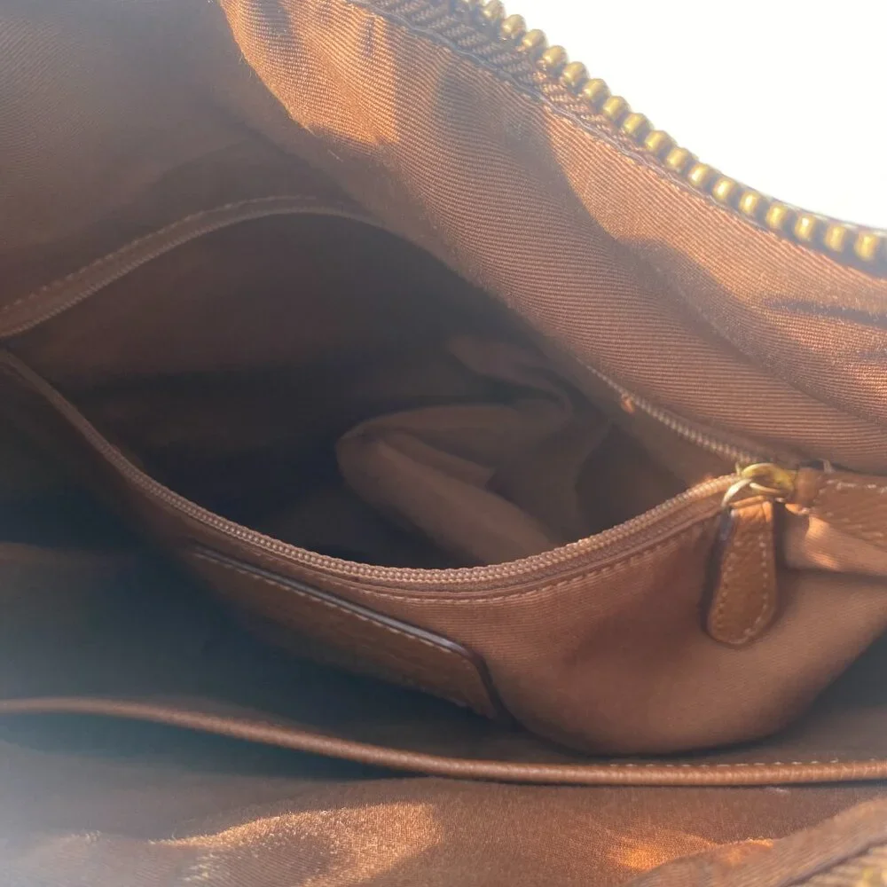 Coach Brown Signature Coated Canvas and Leather Harley Hobo - Picture 8 of 16